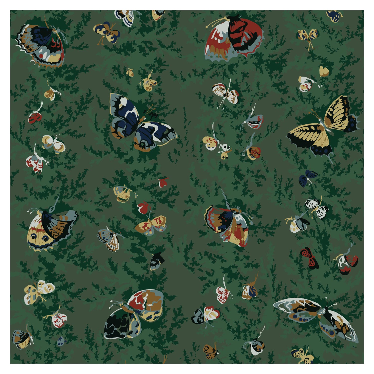 'Papillons‘ wallpaper by Papier Français, collection BNF N°1 For Sale