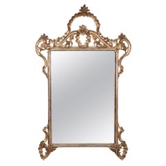 Italian Rococo Style Carved Gold Gilt Wall Mirror