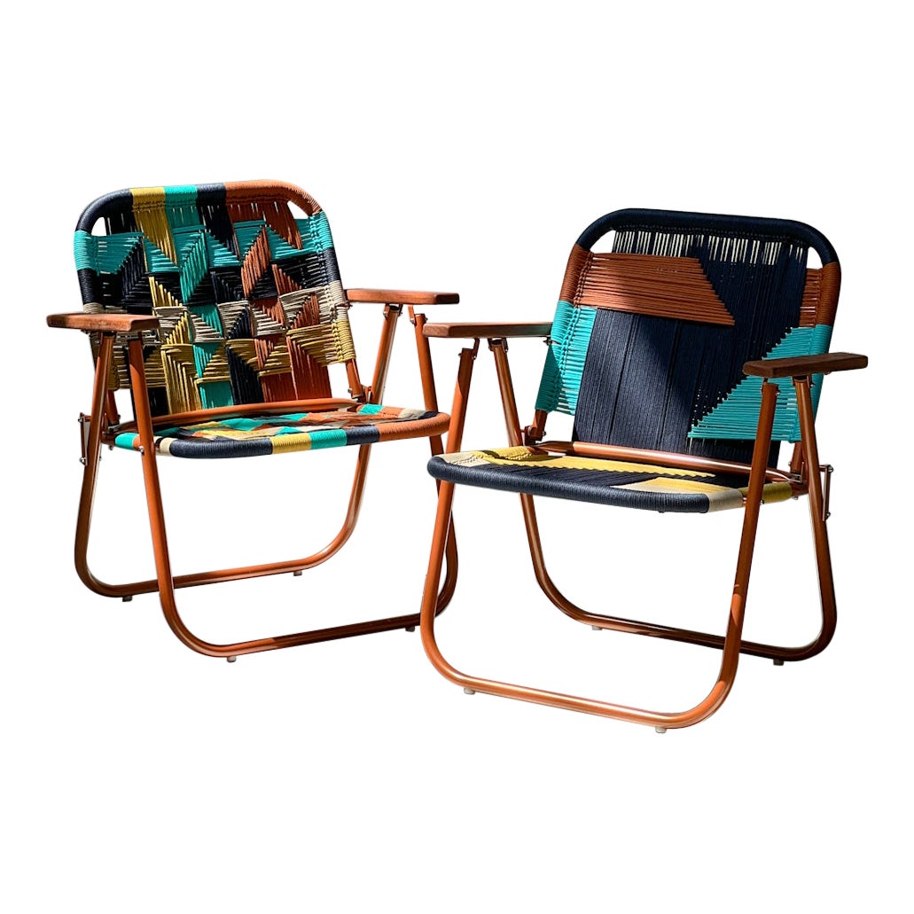Couple Beach armchair Japú Trama 7 and 10 - Outdoor - Dengô Brasil For Sale