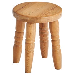 Vintage Swedish Designer, Stool, Pine, Sweden, 1991