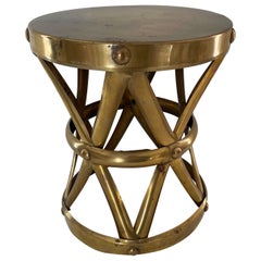 Retro 1970s Brass Tabouret Stool or Side Table