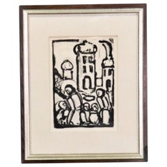 Used Georges Rouault French Etching Titled Christ and the Children 1935 Wall Art 