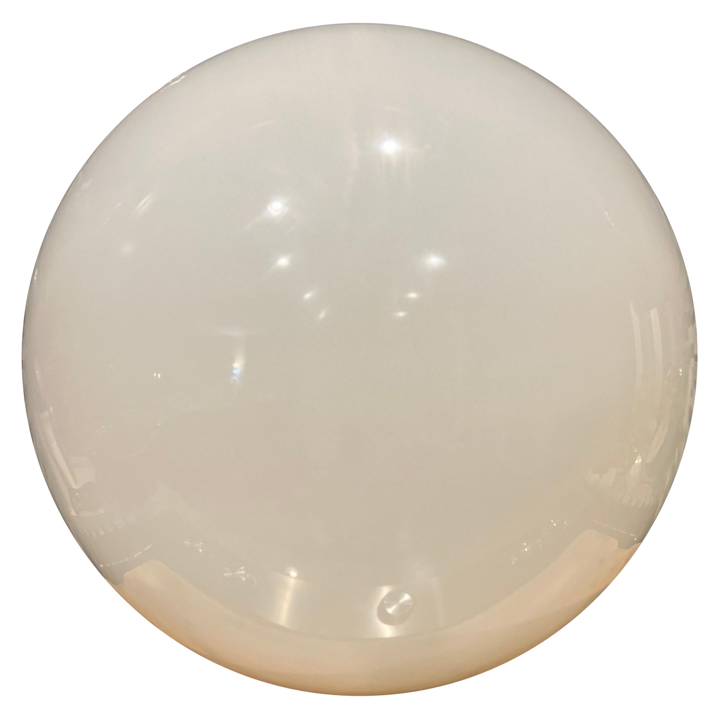 17" Mid Century Modern White Glass Globes, Likely Paul Mayen for Habitat 2 Avail For Sale