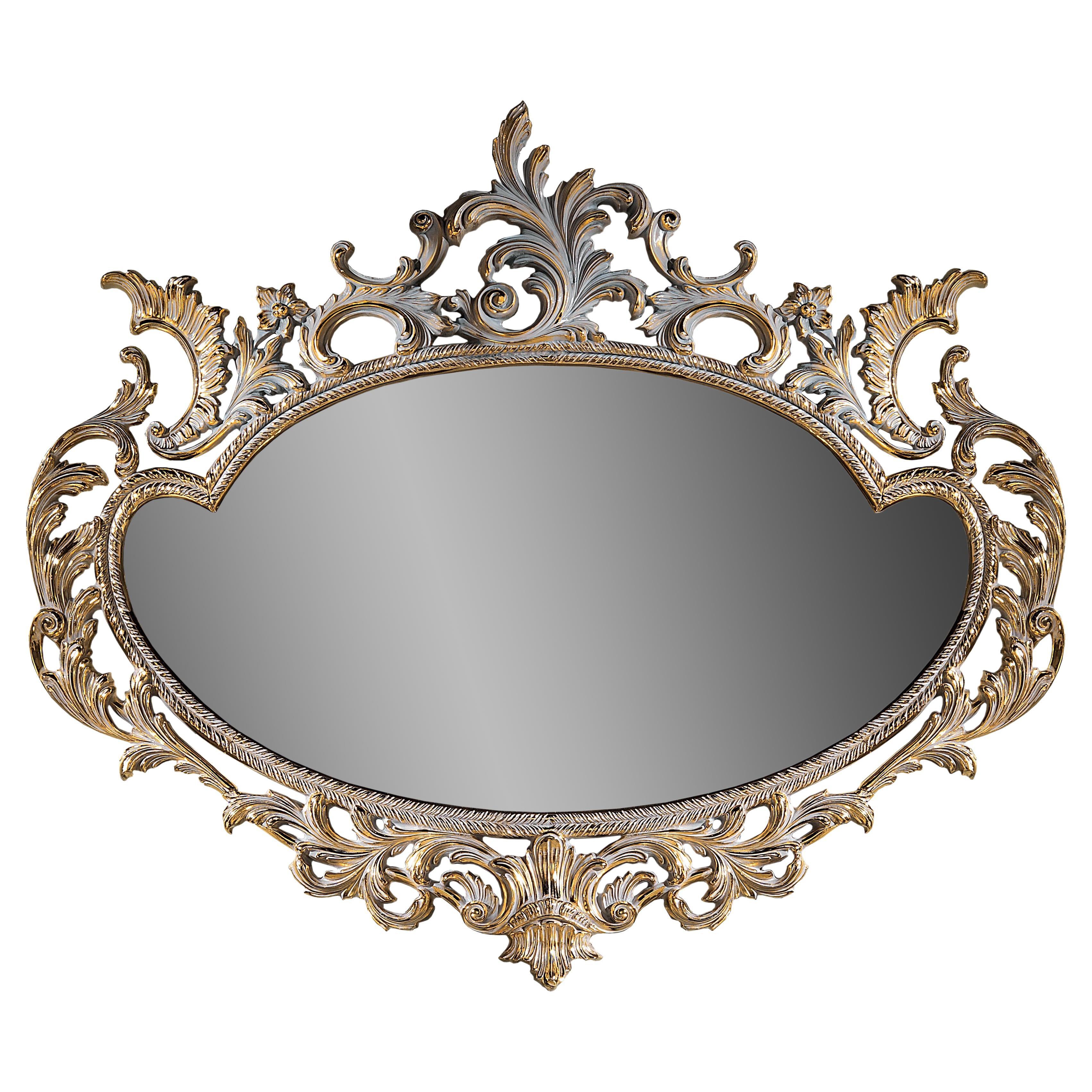 Specchio da parete in metallo placcato oro 24kt AD004