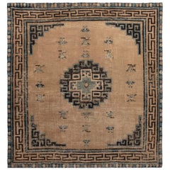 Antique Chinese Mongolian Handwoven Wool Rug