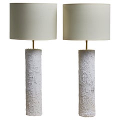 Pair of Tall Plaster Table Lamps