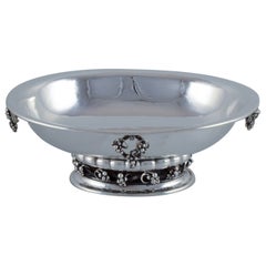Georg Jensen, large and impressive centerpiece in sterling silver. 