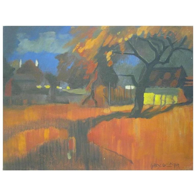 Peinture de paysage sans titre de Gacy Ofkja