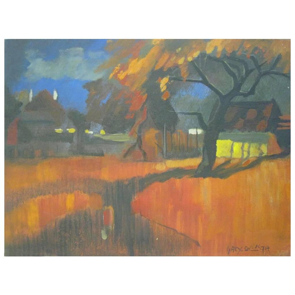 Untitled Landscape Painting by Gacy Ofkja For Sale