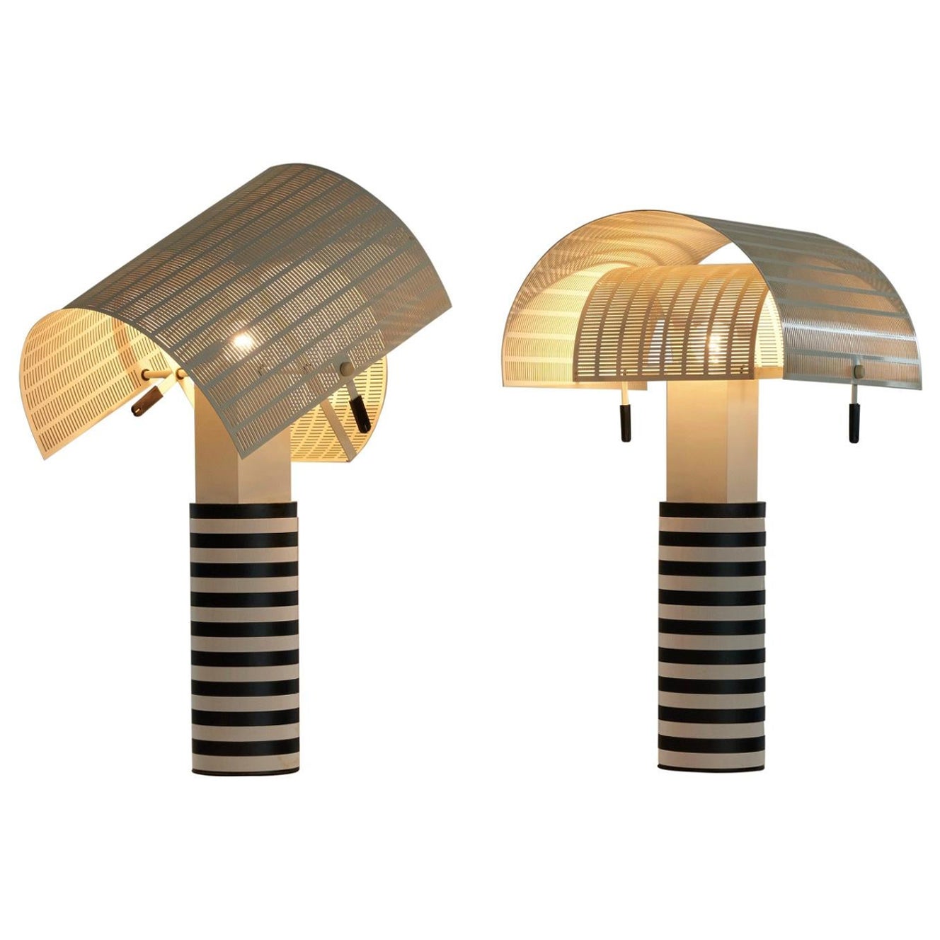 Mario Botta, Paar Vintage-Tischlampen „Shogun“ für Artemide, 1986 