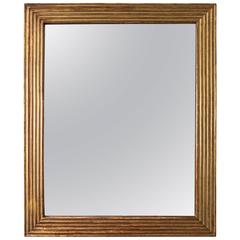 19th Century Brass Reeded Bistro Mirror, France, circa 1860 1