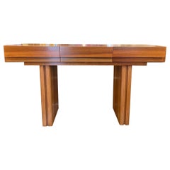 Used Large 3 drawers console table in fine cherrywood. 