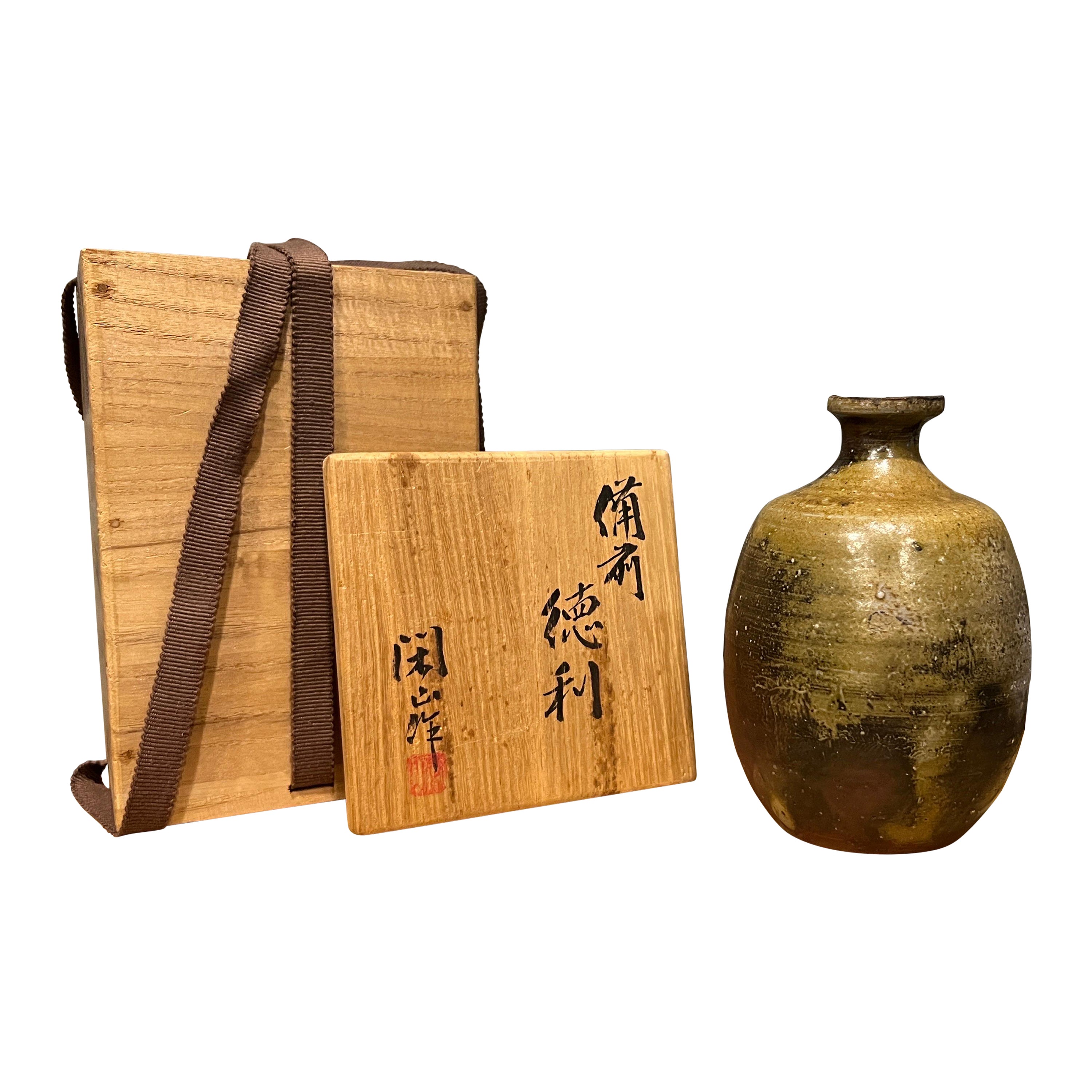 Japanische Bizen-Ware Takatori-Familie mit Originalverpackung, Bizen im Angebot