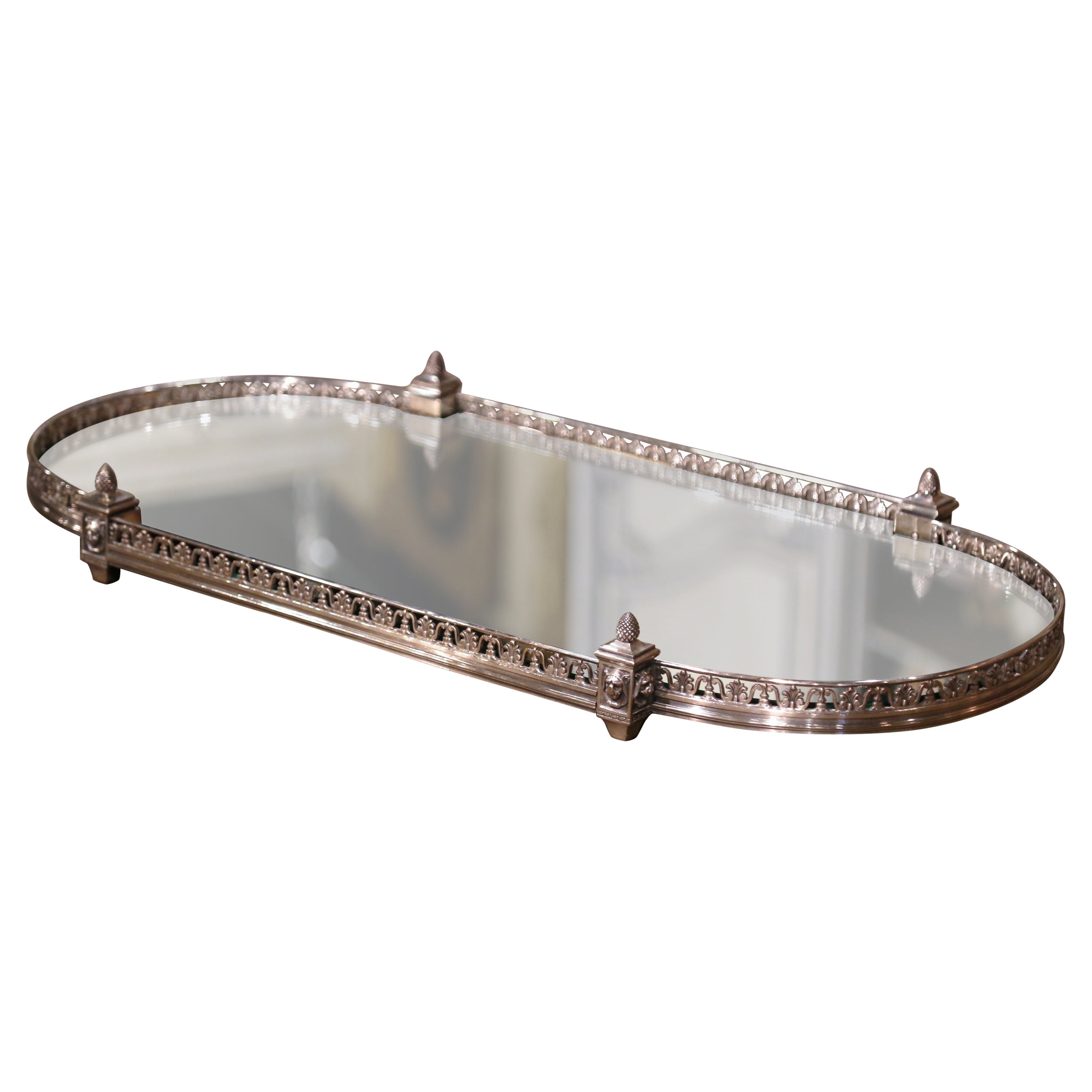  19th Century French Silvered Bronze Mirrored "Surtout de Table" from Christofle For Sale