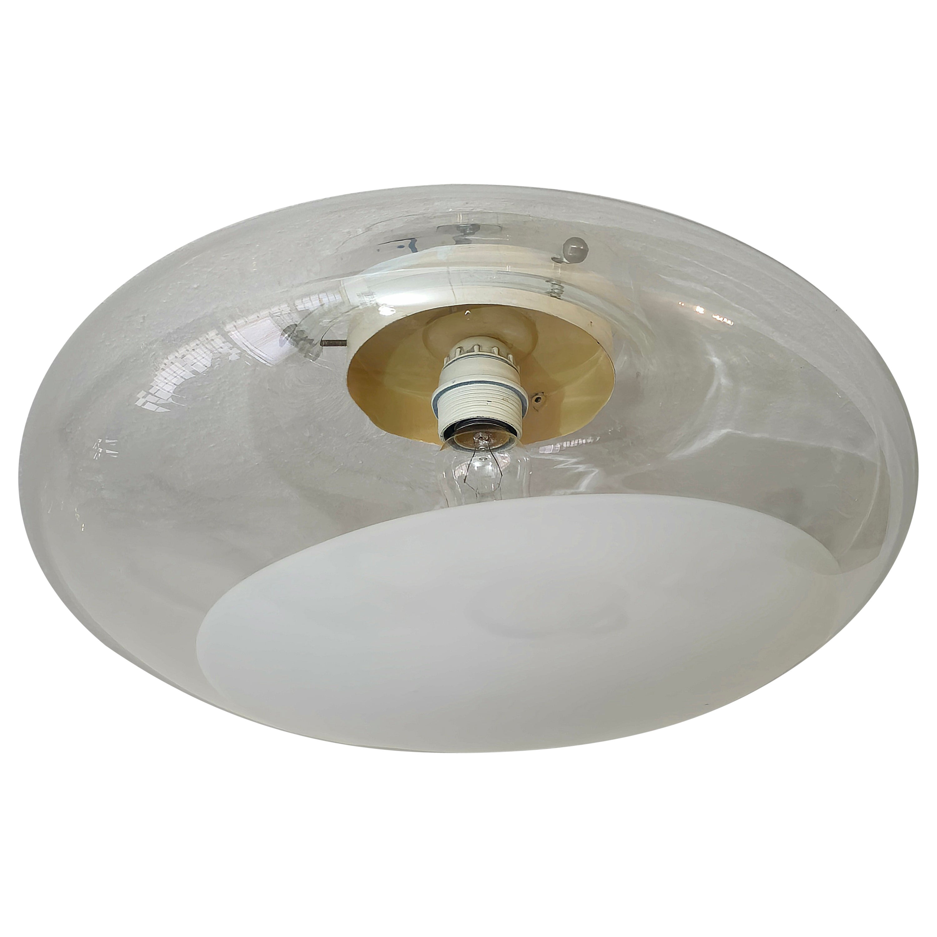 Ceiling Lamp Carlo Nason for Mazzega Murano Glass Midcentury Italian Design 1970