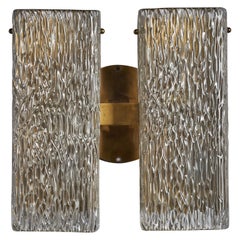 Carl Fagerlund Attribution, Sizeable Wall Light, Brass, Glass, Sweden, 1940s