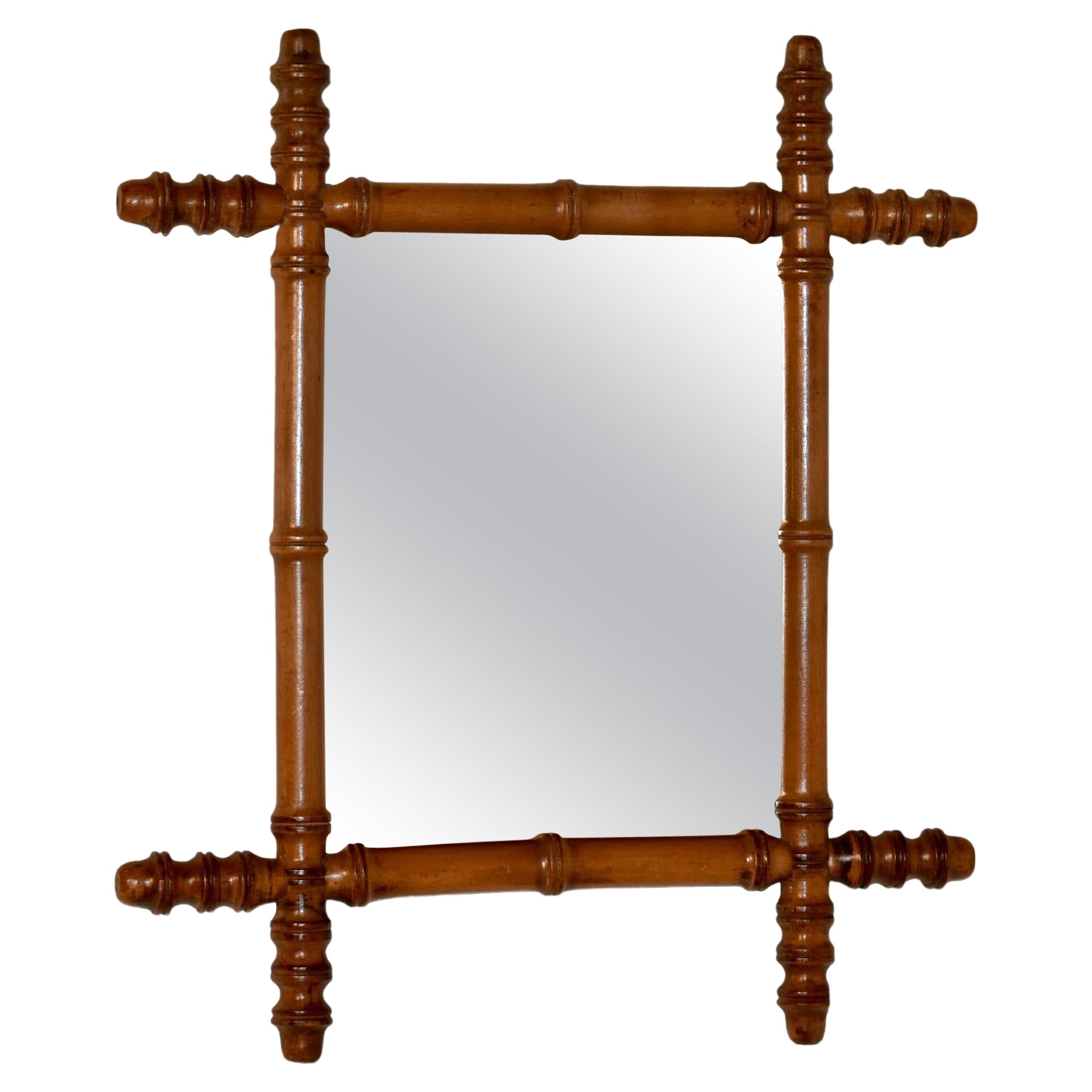 19th Century Faux Bamboo Wall Mirror