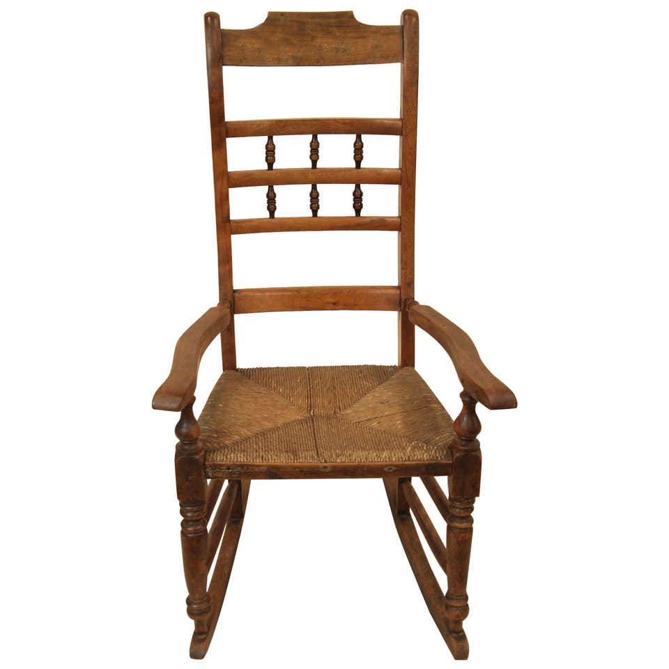 Mission Chestnut Slat Back Rocking Chair by National Chair Co. For Sale ...