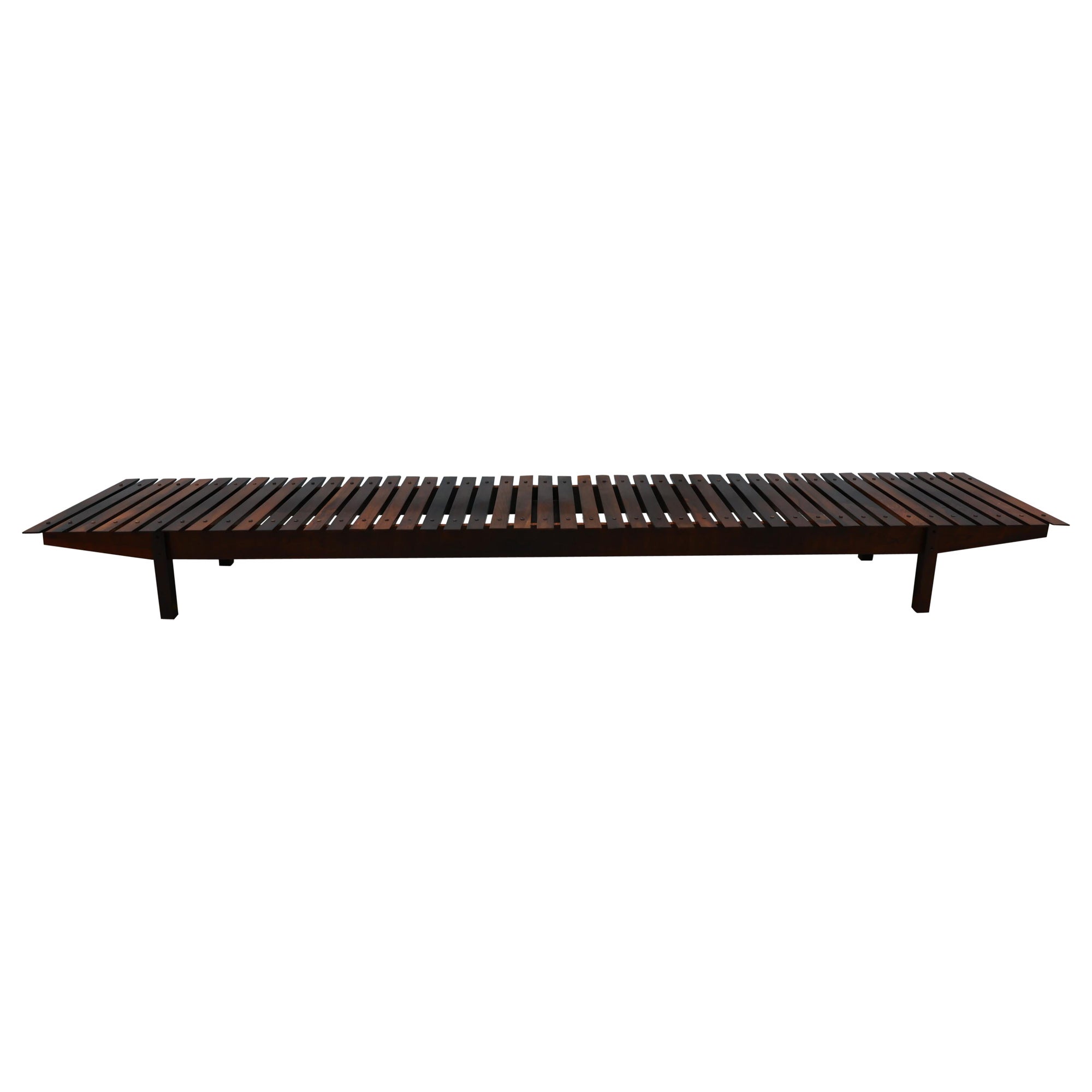 Mid-Century Modern Mucki Bench in Hardwood by Sergio Rodrigues, c. 1960  For Sale
