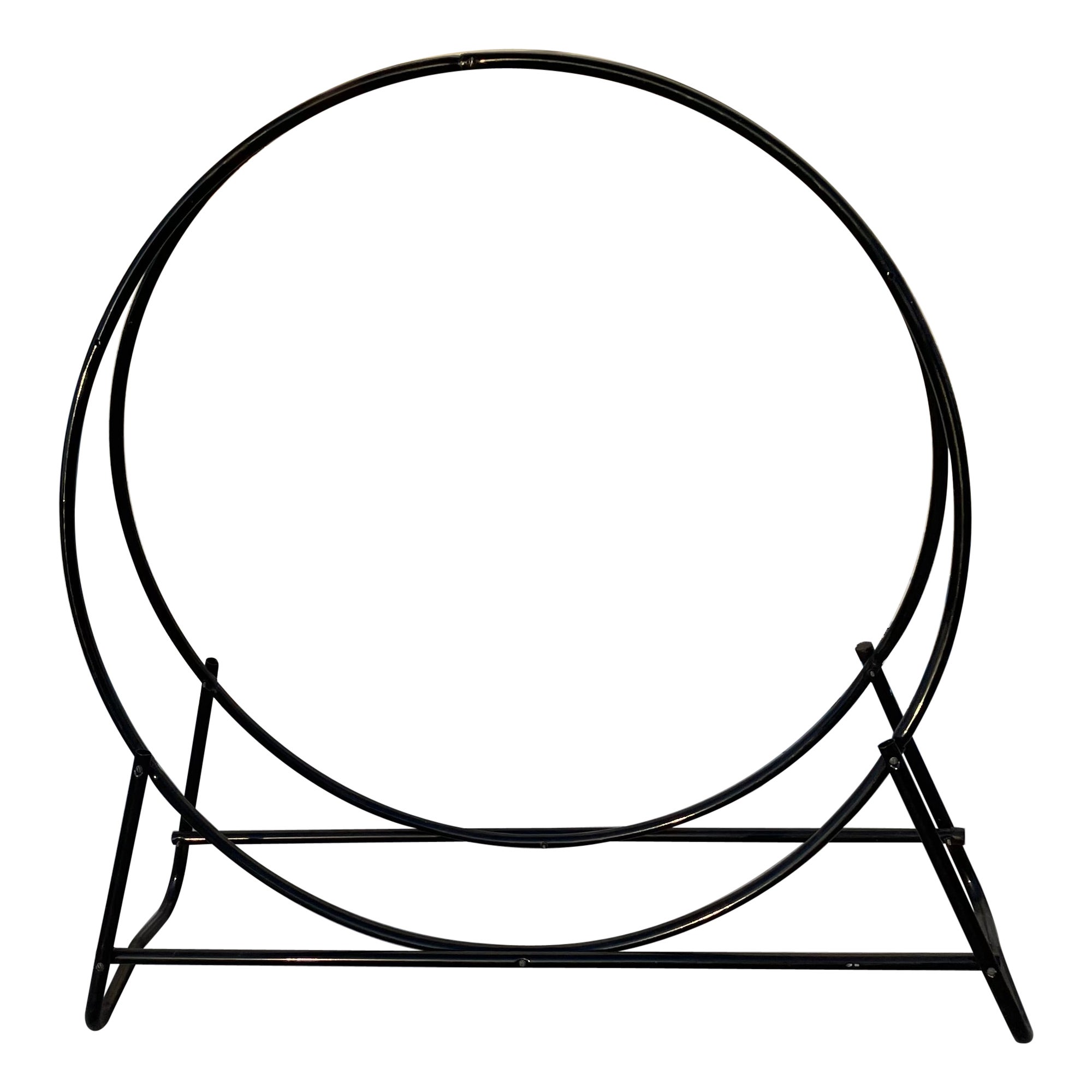 Grand porte-bûches circulaire du milieu du siècle