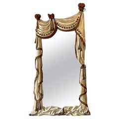 Used Monumental Italian Jumbo Collection Hand Carved Swag Mirror