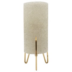 Retro Petite Mid-Century Modern Tripod Table Lamp in Brass and Granulate, 1960s 