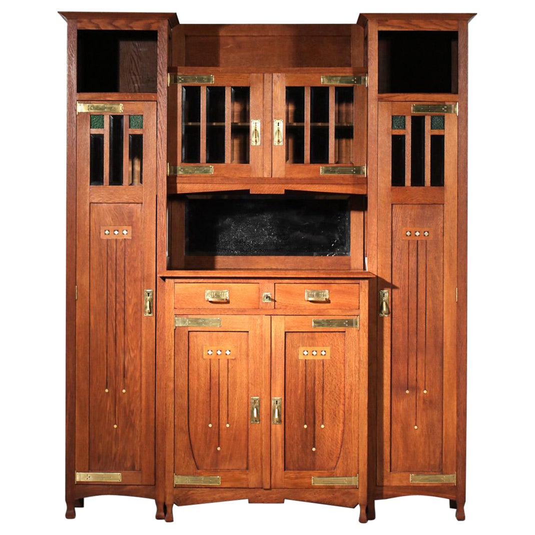 Grand buffet art nouveau attribué à gustave serrurier bovy des années 1930