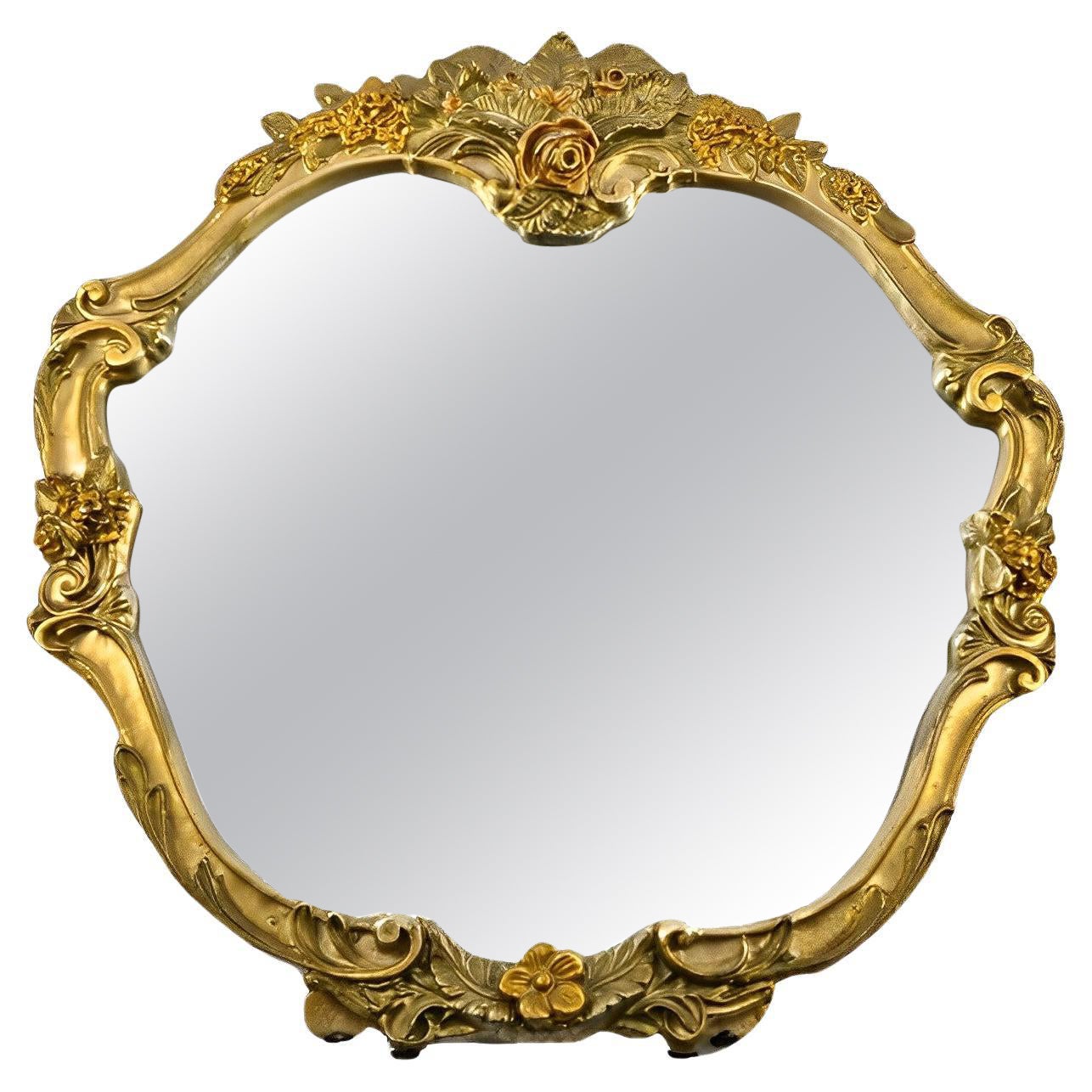 1950s Atsonea Gold Rococo Style Table Mirror