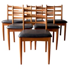 Retro Set of 6 1970’s mid century dining chairs by Schreiber