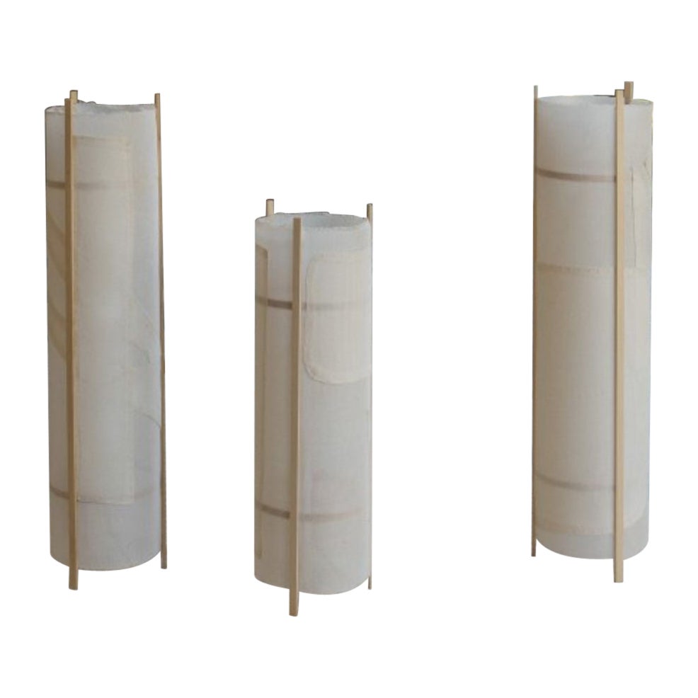 Set Of 3 Luminion Tubular Table Lamps by Mylene Niedzialkowski For Sale