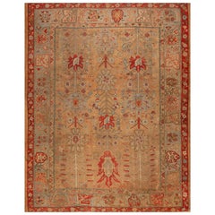 Antique 19th Century Turkish Ghiordes Oushak Carpet ( 9'2" x 11'4" - 280 x 345 )