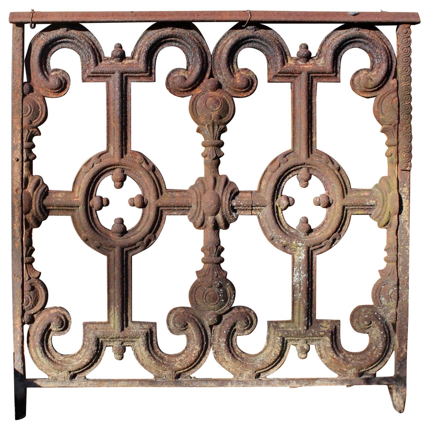 Gothic Revival Industrial Revolution Cast Iron Balustrade For Sale