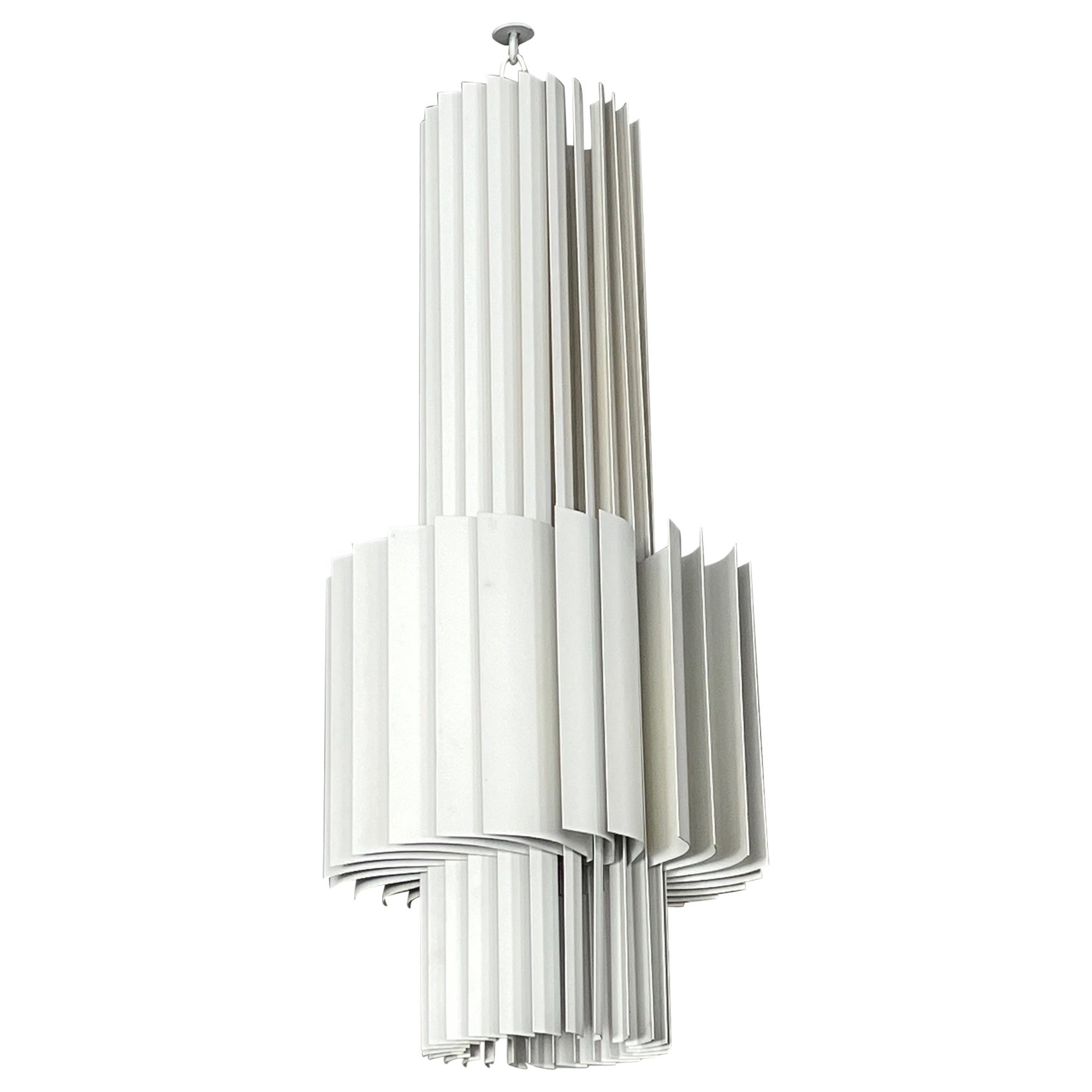 Ilse Hofman Aluminium Louvered Chandelier for Airborne International 1960’s For Sale