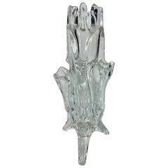 Vase français circa 1950 avec verre appliqué