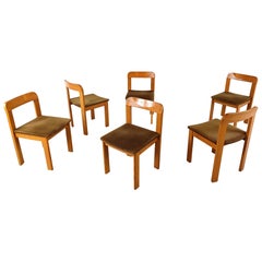 Vintage brutalist dining chairs, set of 6 - 1970s