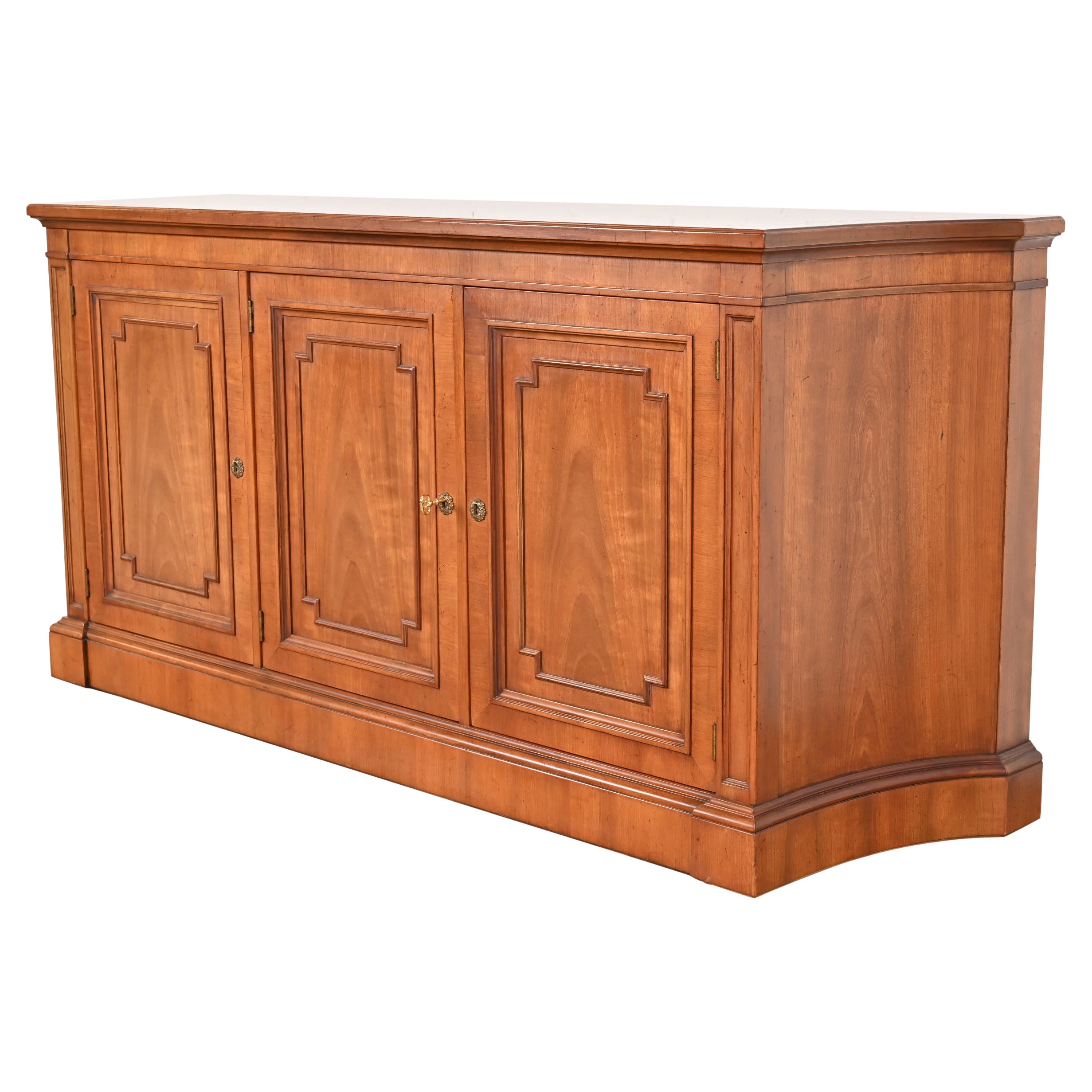 Kindel Furniture French Regency Louis XVI Cherry Wood Sideboard or Bar Cabinet For Sale