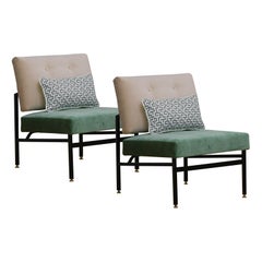 Mid Century Armchairs set in Dedar fabric