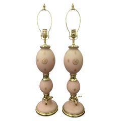 Pair French Seltzer Bottle Lamps with Napoleonic Emblems 