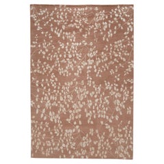 Luxury Modern Hand-Knotted Empress Leaves Rose 12x16 Rug