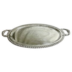 Antique English Sheffield Silver Plate Tray Signed "Mappin and Webb" Circa 1890.