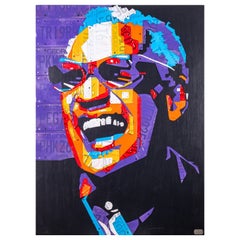 Contemporary Assemblage Ray Charles License Plate Art by Design Turnpike