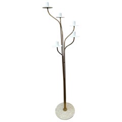 Lampada da terra del metà del secolo scorso con 5 lampade per scale
