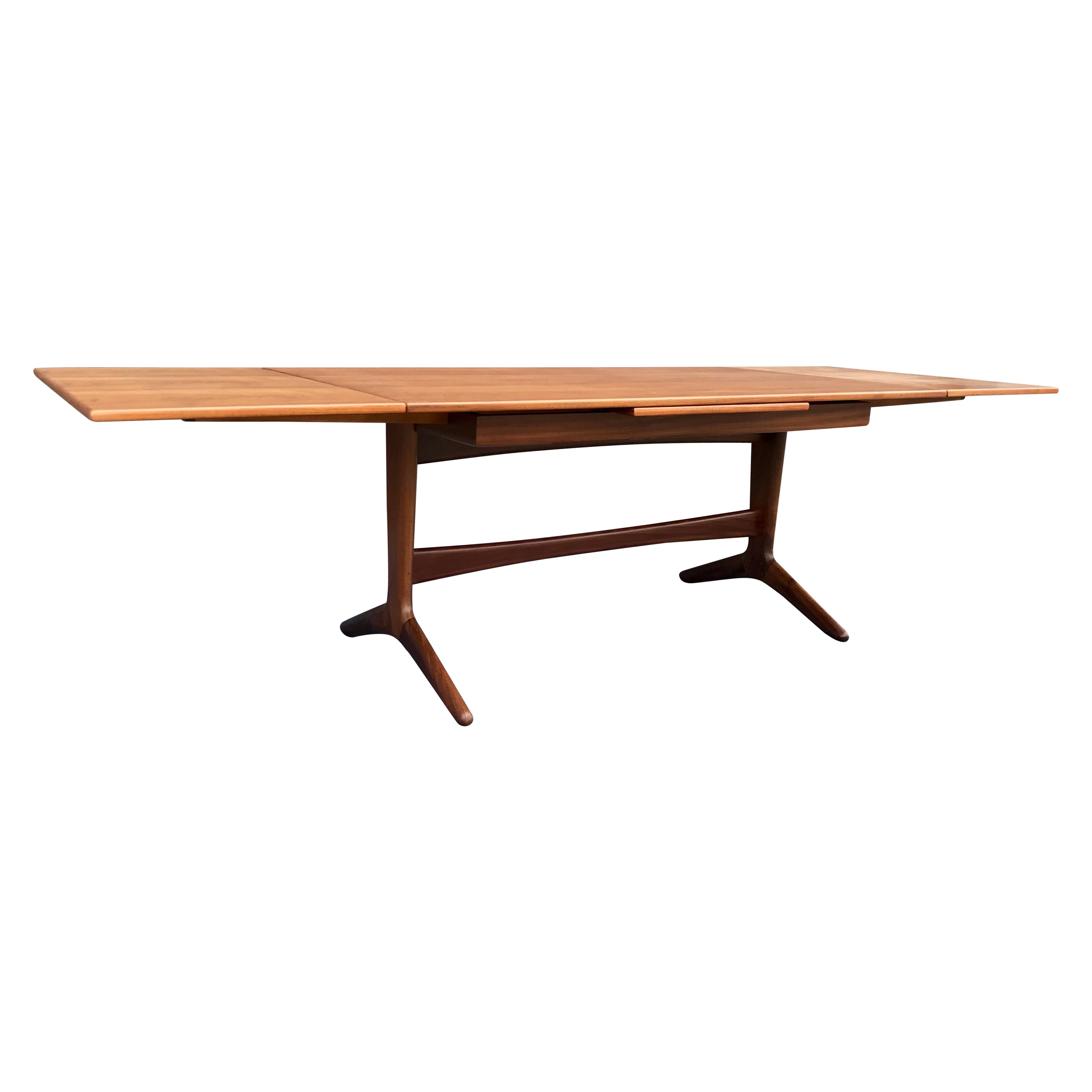 Dining Table with Two Leaves Arne Hovmand-Olsen Mogens Kold For Sale