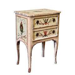 19th Century Venetian Hand Painted Small Commode, Side Table or Stand