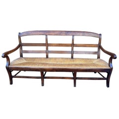 French Rush Seat Bench