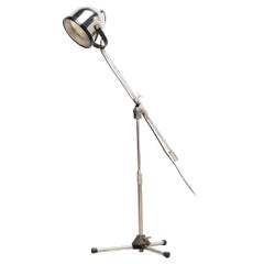 Vintage Chromed Metal Swiveling Stand Lamp BY GAE AULENTI & LIVIO CASTIGLIONI , STILNOVO