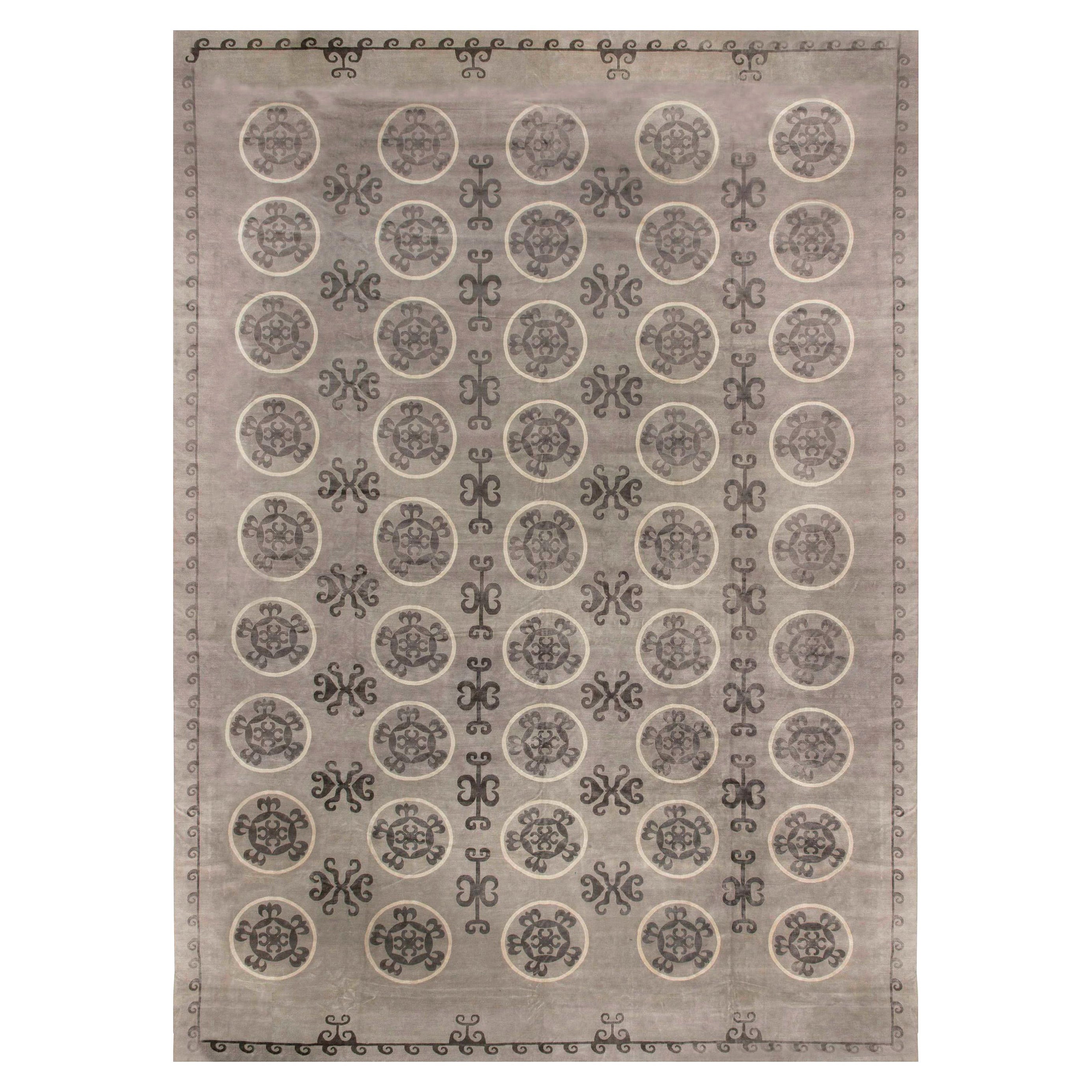 Tapis tibétain d'inspiration européenne surdimensionné de Doris Leslie Blau