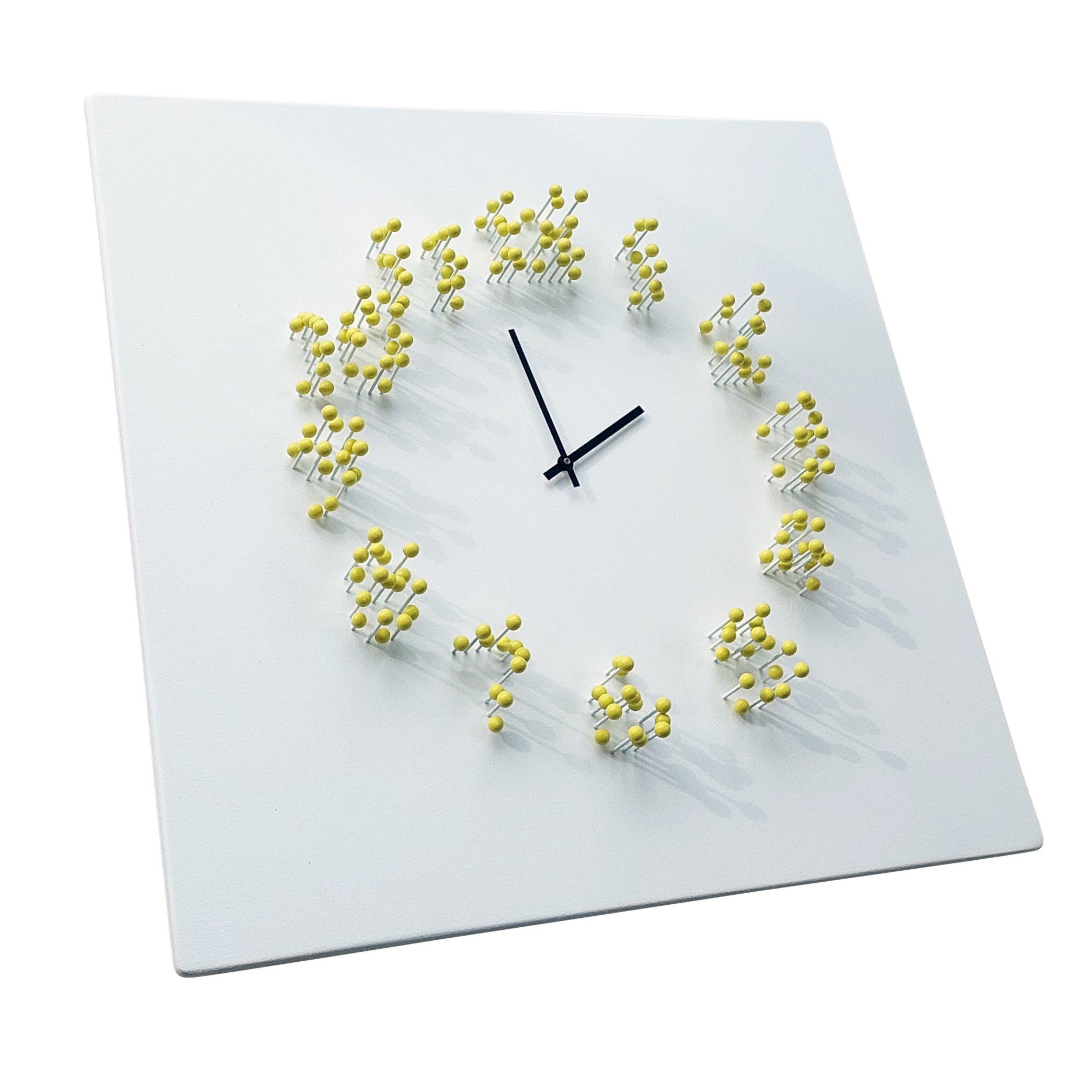 Horloge murale Mocap « blanc/jaune » illusionniste