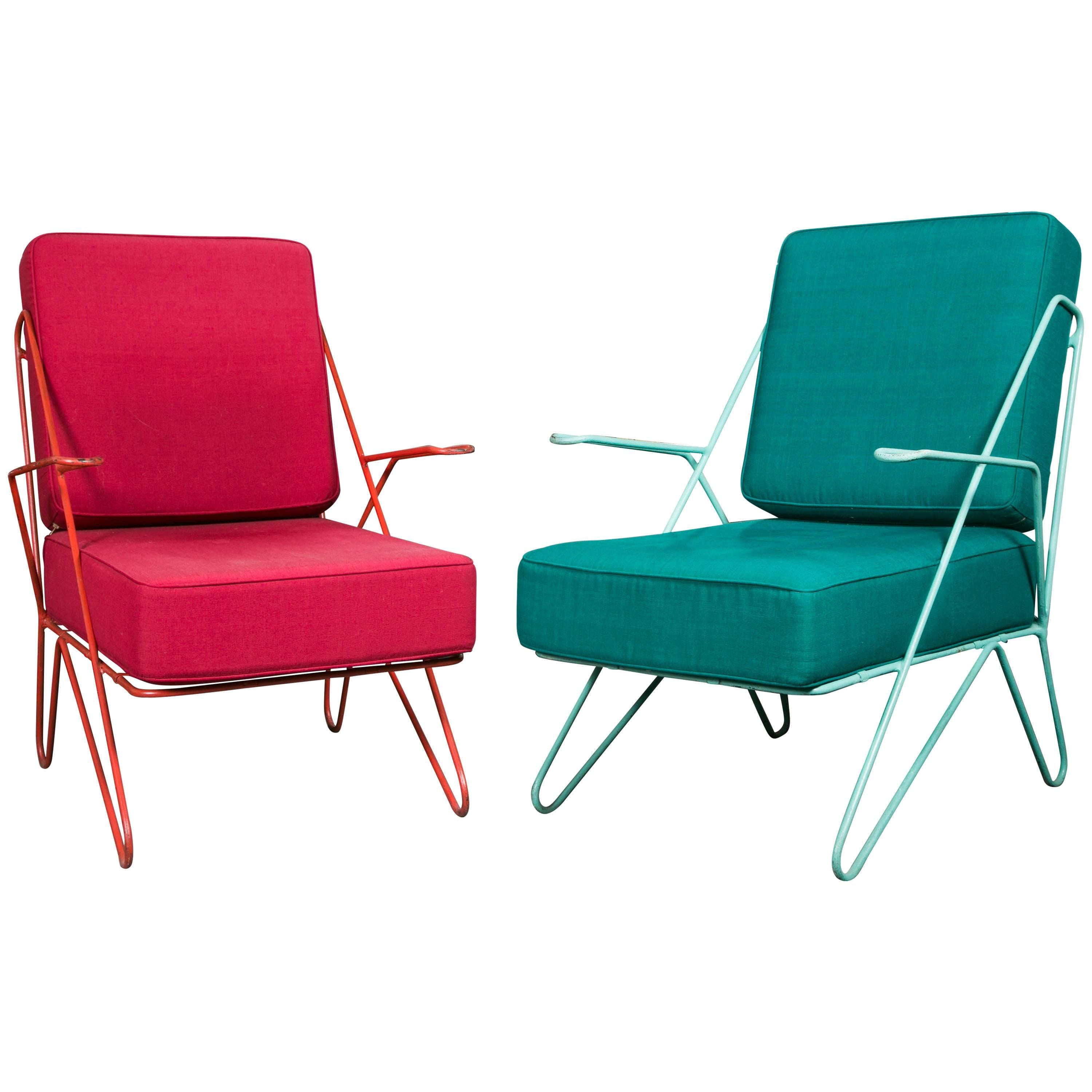 Modern Pair of Easy Chairs by Raoul Guys, 1954 For Sale