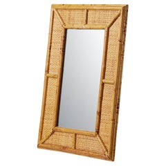 Mirror, anonymous for DUX, Sweden, 1940s, Bamboo, Rattan, wall hanging mirror